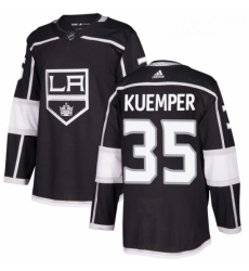 Youth Adidas Los Angeles Kings 35 Darcy Kuemper Authentic Black Home NHL Jersey 