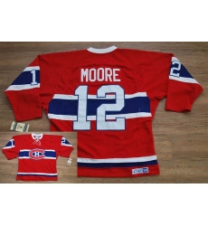 Canadiens #12 Dominic Moore Stitched Red CH CCM Throwback NHL Jersey