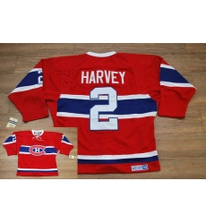 Canadiens #2 Doug Harvey Stitched Red CH CCM Throwback NHL Jersey