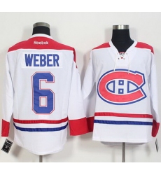 Canadiens #6 Shea Weber White Stitched NHL Jersey
