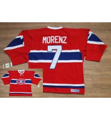 Canadiens #7 Howie Morenz Stitched Red CH CCM Throwback NHL Jersey