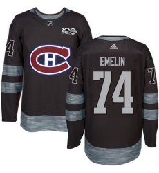 Canadiens #74 Alexei Emelin Black 1917 2017 100th Anniversary Stitched NHL Jersey