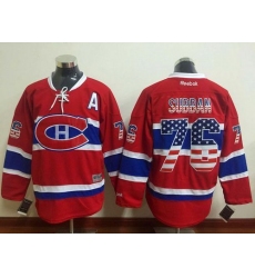 Canadiens #76 P K Subban Red USA Flag Fashion Stitched NHL Jersey