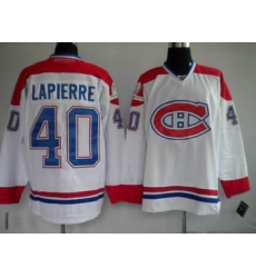 Hockey Montreal Canadiens #40 Maxim Lapierre Stitched Replithentic white Jersey