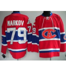 Hockey Montreal Canadiens #79 Andrei Markov Stitched Replithentic New CA Red Jersey