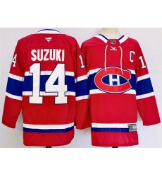 Men Montreal Canadiens 14 Nick Suzuki Red 2024 25 Stitched Jersey