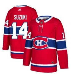 Men Montreal Canadiens 14 Nick Suzuki Red Stitched Jerse