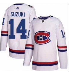 Men Montreal Canadiens 14 Nick Suzuki White Adidas Jersey