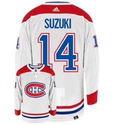 Men Montreal Canadiens 14 Nick Suzuki White Stitched Jerse
