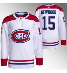 Men Montreal Canadiens 15 Alex Newhook White Stitched Jersey