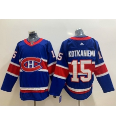 Men Montreal Canadiens 15 Jesperi Kotkaniemi Blue 2020 21 Reverse Retro Adidas Jersey
