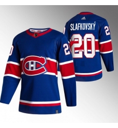 Men Montreal Canadiens 20 Juraj Slafkovsky Blue Stitched Jersey
