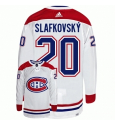 Men Montreal Canadiens 20 Juraj Slafkovsky White Stitched Jersey