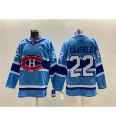 Men Montreal Canadiens 22 Cole Caufield 2022 23 Reverse Retro Stitched Jersey