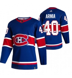 Men Montreal Canadiens 40 Joel Armia Blue Adidas 2020 21 Reverse Retro Alternate NHL Jersey