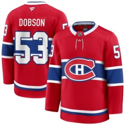 Men Montreal Canadiens 53 Noah Dobson Red 2024 25 Stitched Jersey