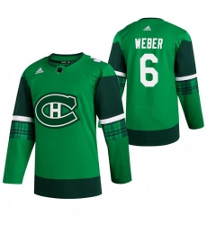 Men Montreal Canadiens 6 Shea Weber Green 2020 Adidas Jersey