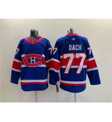 Men Montreal Canadiens 77 Kirby Dach Blue Stitched Jersey