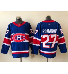 Men Montreal Canadiens ALEXANDER ROMANOV 27 2020 21 Blue Reverse Retro Alternate NHL Jersey