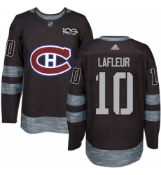 Mens Adidas Montreal Canadiens 10 Guy Lafleur Authentic Black 1917 2017 100th Anniversary NHL Jersey 