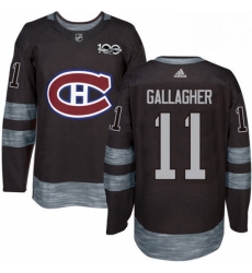 Mens Adidas Montreal Canadiens 11 Brendan Gallagher Premier Black 1917 2017 100th Anniversary NHL Jersey 