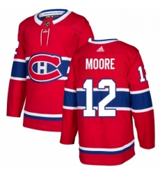 Mens Adidas Montreal Canadiens 12 Dickie Moore Premier Red Home NHL Jersey 