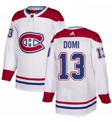 Mens Adidas Montreal Canadiens 13 Max Domi Authentic White Away NHL Jersey 