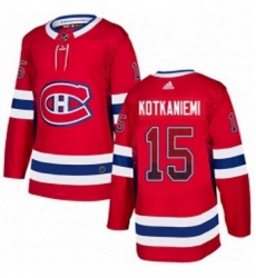 Mens Adidas Montreal Canadiens 15 Jesperi Kotkaniemi Authentic Red Drift Fashion NHL Jersey 