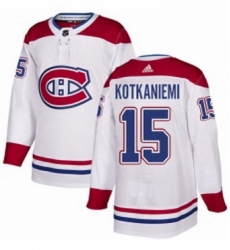 Mens Adidas Montreal Canadiens 15 Jesperi Kotkaniemi Authentic White Away NHL Jersey 