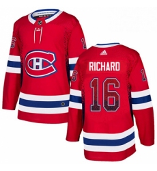 Mens Adidas Montreal Canadiens 16 Henri Richard Authentic Red Drift Fashion NHL Jersey 
