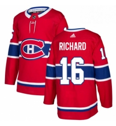 Mens Adidas Montreal Canadiens 16 Henri Richard Authentic Red Home NHL Jersey 