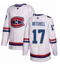 Mens Adidas Montreal Canadiens 17 Torrey Mitchell Authentic White 2017 100 Classic NHL Jersey 