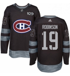 Mens Adidas Montreal Canadiens 19 Larry Robinson Authentic Black 1917 2017 100th Anniversary NHL Jersey 