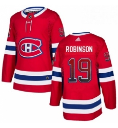 Mens Adidas Montreal Canadiens 19 Larry Robinson Authentic Red Drift Fashion NHL Jersey 