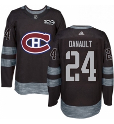 Mens Adidas Montreal Canadiens 24 Phillip Danault Authentic Black 1917 2017 100th Anniversary NHL Jersey 