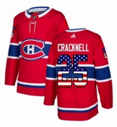 Mens Adidas Montreal Canadiens 25 Adam Cracknell Authentic Red USA Flag Fashion NHL Jersey 