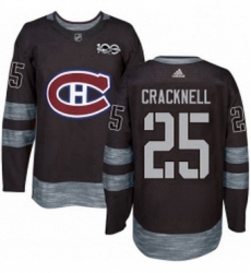 Mens Adidas Montreal Canadiens 25 Adam Cracknell Premier Black 1917 2017 100th Anniversary NHL Jersey 