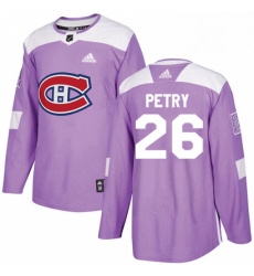 Mens Adidas Montreal Canadiens 26 Jeff Petry Authentic Purple Fights Cancer Practice NHL Jersey 