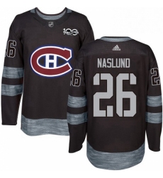 Mens Adidas Montreal Canadiens 26 Mats Naslund Premier Black 1917 2017 100th Anniversary NHL Jersey 