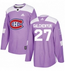 Mens Adidas Montreal Canadiens 27 Alex Galchenyuk Authentic Purple Fights Cancer Practice NHL Jersey 