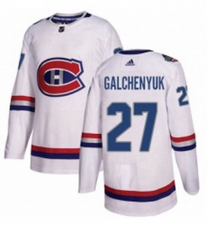 Mens Adidas Montreal Canadiens 27 Alex Galchenyuk Authentic White 2017 100 Classic NHL Jersey 