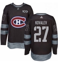 Mens Adidas Montreal Canadiens 27 Alexei Kovalev Authentic Black 1917 2017 100th Anniversary NHL Jersey 