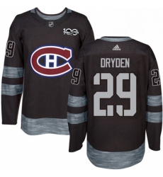 Mens Adidas Montreal Canadiens 29 Ken Dryden Authentic Black 1917 2017 100th Anniversary NHL Jersey 