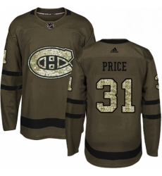 Mens Adidas Montreal Canadiens 31 Carey Price Authentic Green Salute to Service NHL Jersey 