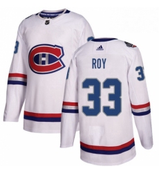 Mens Adidas Montreal Canadiens 33 Patrick Roy Authentic White 2017 100 Classic NHL Jersey 