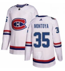 Mens Adidas Montreal Canadiens 35 Al Montoya Authentic White 2017 100 Classic NHL Jersey 
