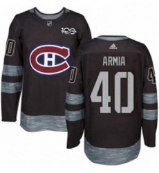 Mens Adidas Montreal Canadiens 40 Joel Armia Authentic Black 1917 2017 100th Anniversary NHL Jersey 
