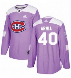 Mens Adidas Montreal Canadiens 40 Joel Armia Authentic Purple Fights Cancer Practice NHL Jersey 