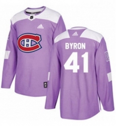 Mens Adidas Montreal Canadiens 41 Paul Byron Authentic Purple Fights Cancer Practice NHL Jersey 