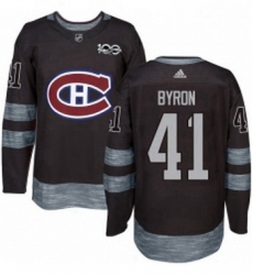 Mens Adidas Montreal Canadiens 41 Paul Byron Premier Black 1917 2017 100th Anniversary NHL Jersey 